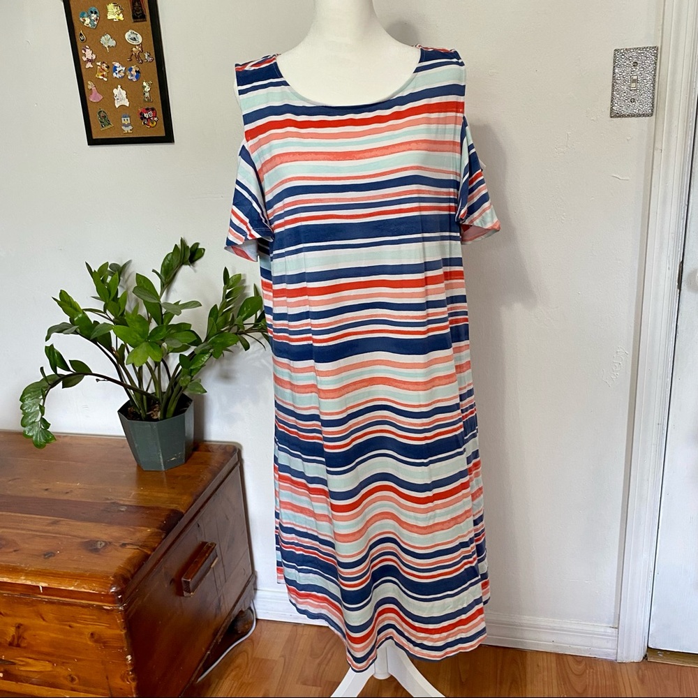 LENDS END Long stripped dress